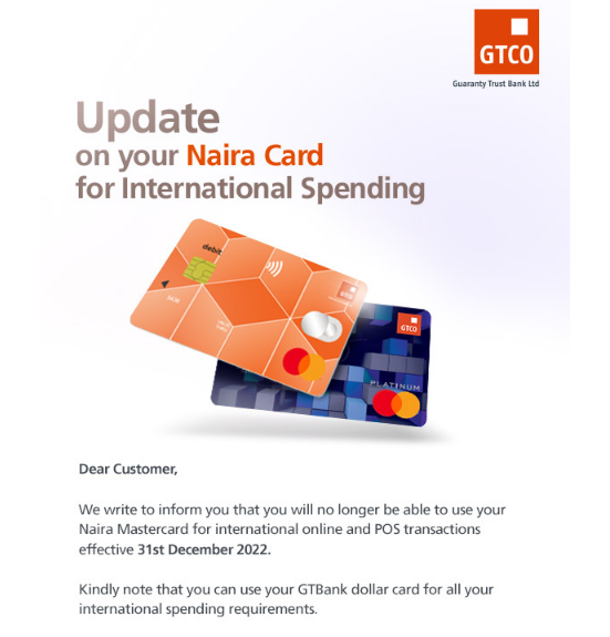 GTBank Naira Mastercard