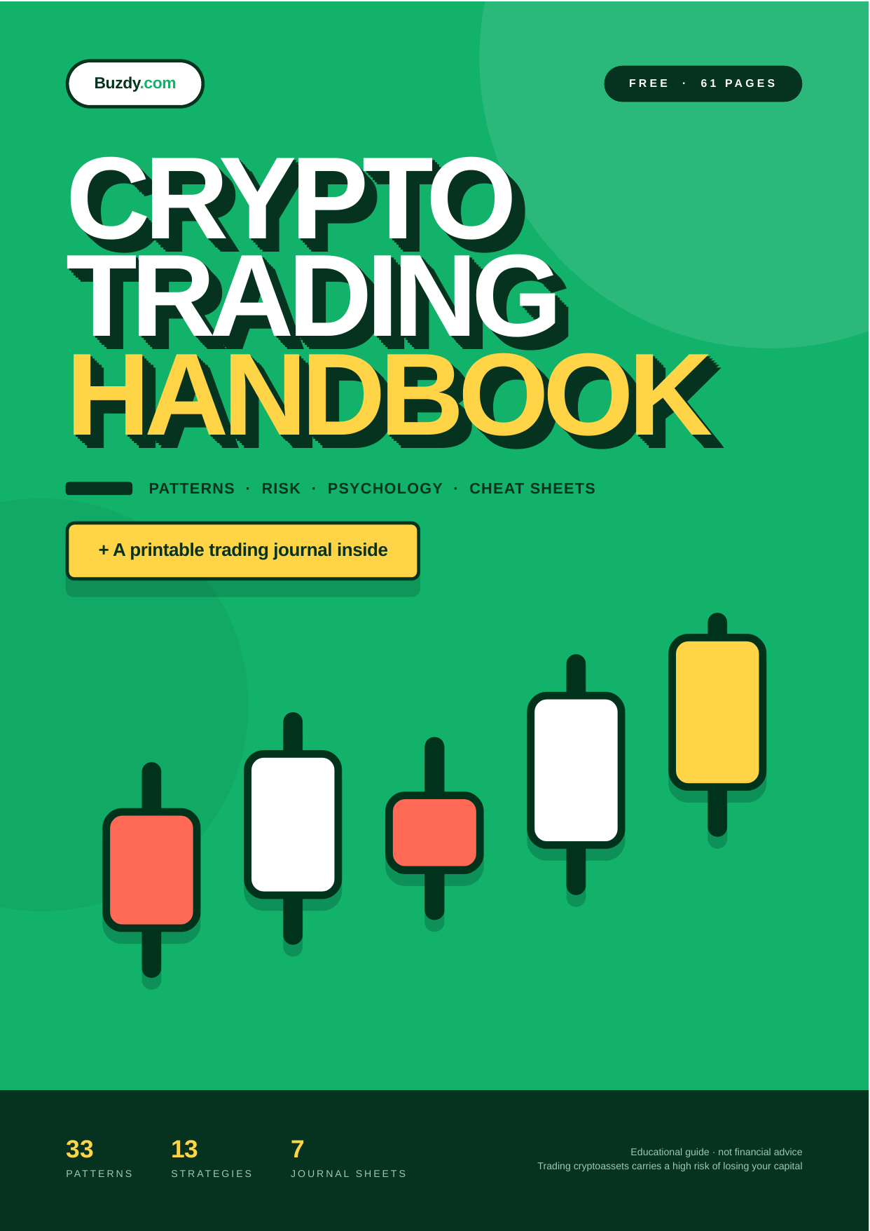 Crypto Trading Handbook & Journal — 33 Patterns, 13 Strategies + 7 Printable Journal Sheets